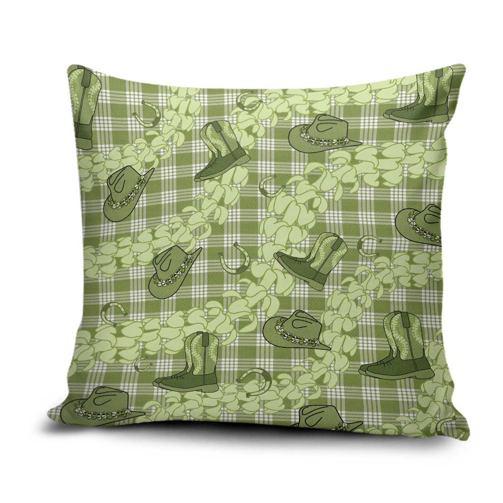 Lime Palaka Hawaii Cowboy Pillow Cover Puakenikeni Lei Paniolo Papale Seamless Vibes LT14 Lime - Polynesian Pride