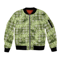 Lime Palaka Hawaii Cowboy Sleeve Zip Bomber Jacket Puakenikeni Lei Paniolo Papale Seamless Vibes LT14 Unisex Lime - Polynesian Pride