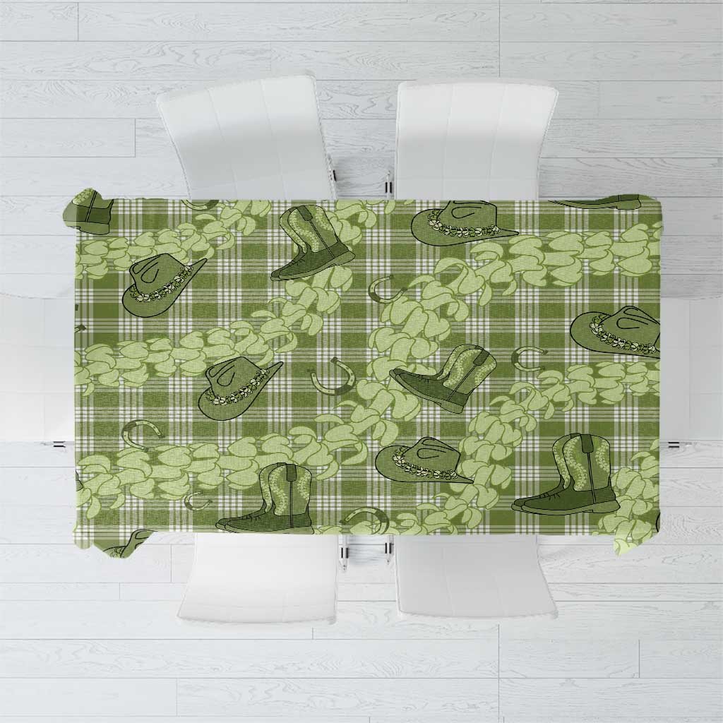 Lime Palaka Hawaii Cowboy Tablecloth Puakenikeni Lei Paniolo Papale Seamless Vibes LT14 Lime - Polynesian Pride