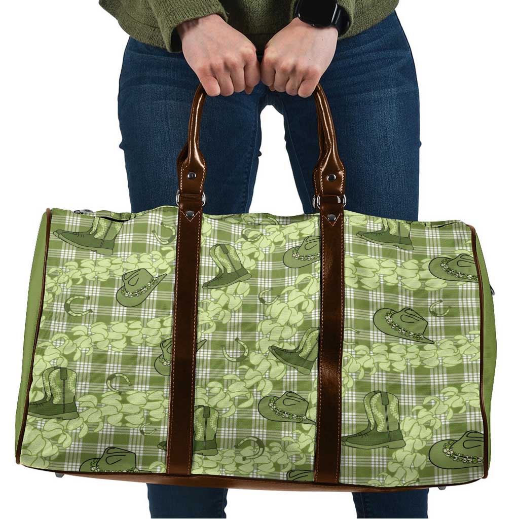 Lime Palaka Hawaii Cowboy Travel Bag Puakenikeni Lei Paniolo Papale Seamless Vibes LT14 Lime - Polynesian Pride