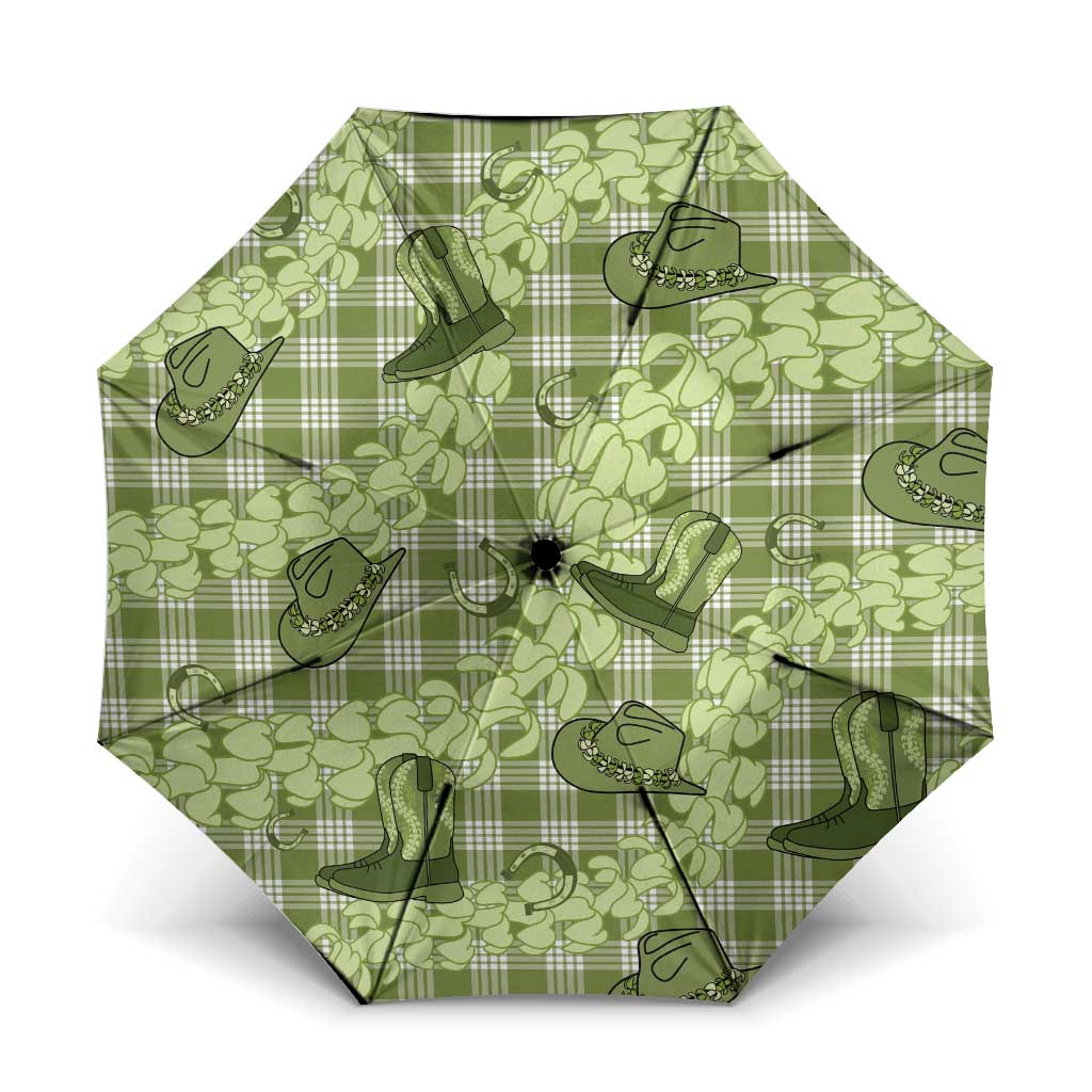 Lime Palaka Hawaii Cowboy Umbrella Puakenikeni Lei Paniolo Papale Seamless Vibes LT14 One Size Folded 11.42 inch Opened Diameter 37.4 inch Lime - Polynesian Pride