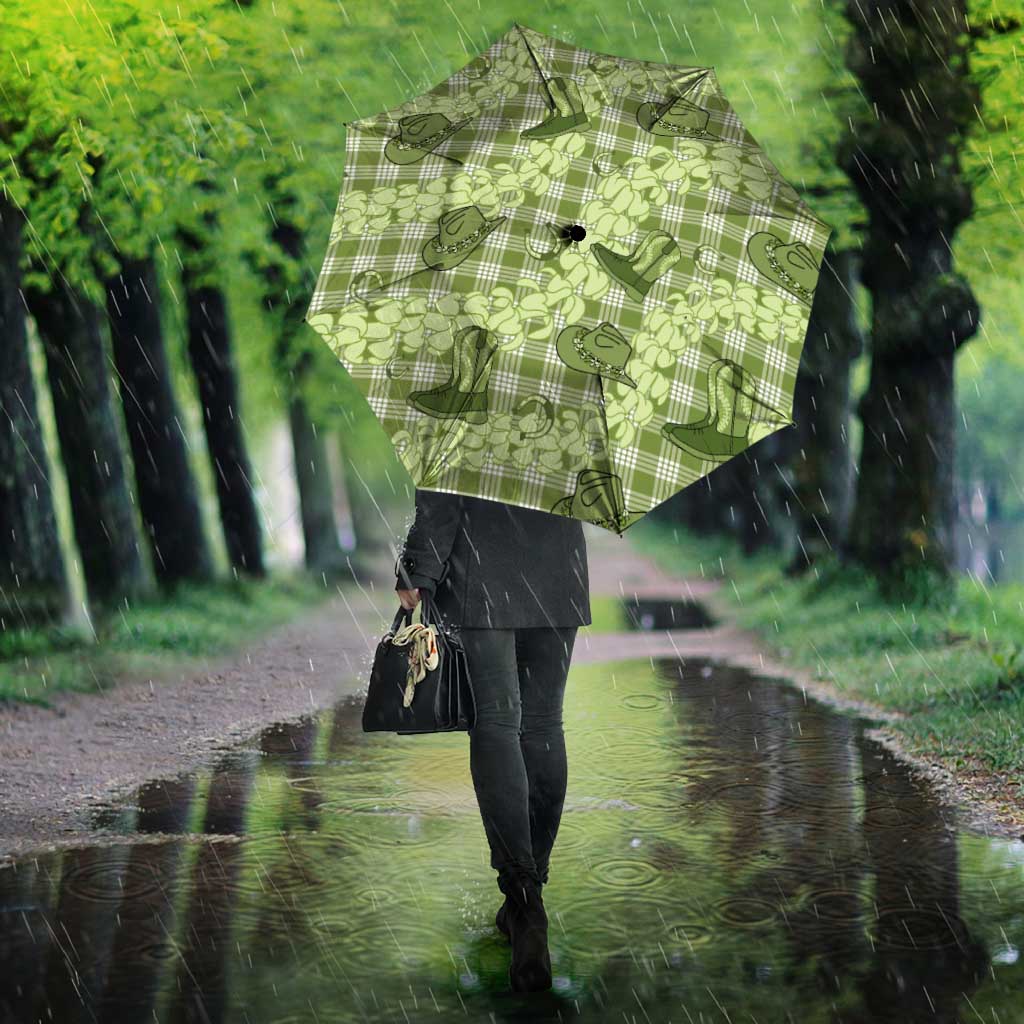Lime Palaka Hawaii Cowboy Umbrella Puakenikeni Lei Paniolo Papale Seamless Vibes LT14 - Polynesian Pride