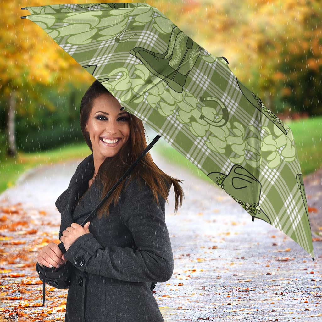 Lime Palaka Hawaii Cowboy Umbrella Puakenikeni Lei Paniolo Papale Seamless Vibes LT14 - Polynesian Pride