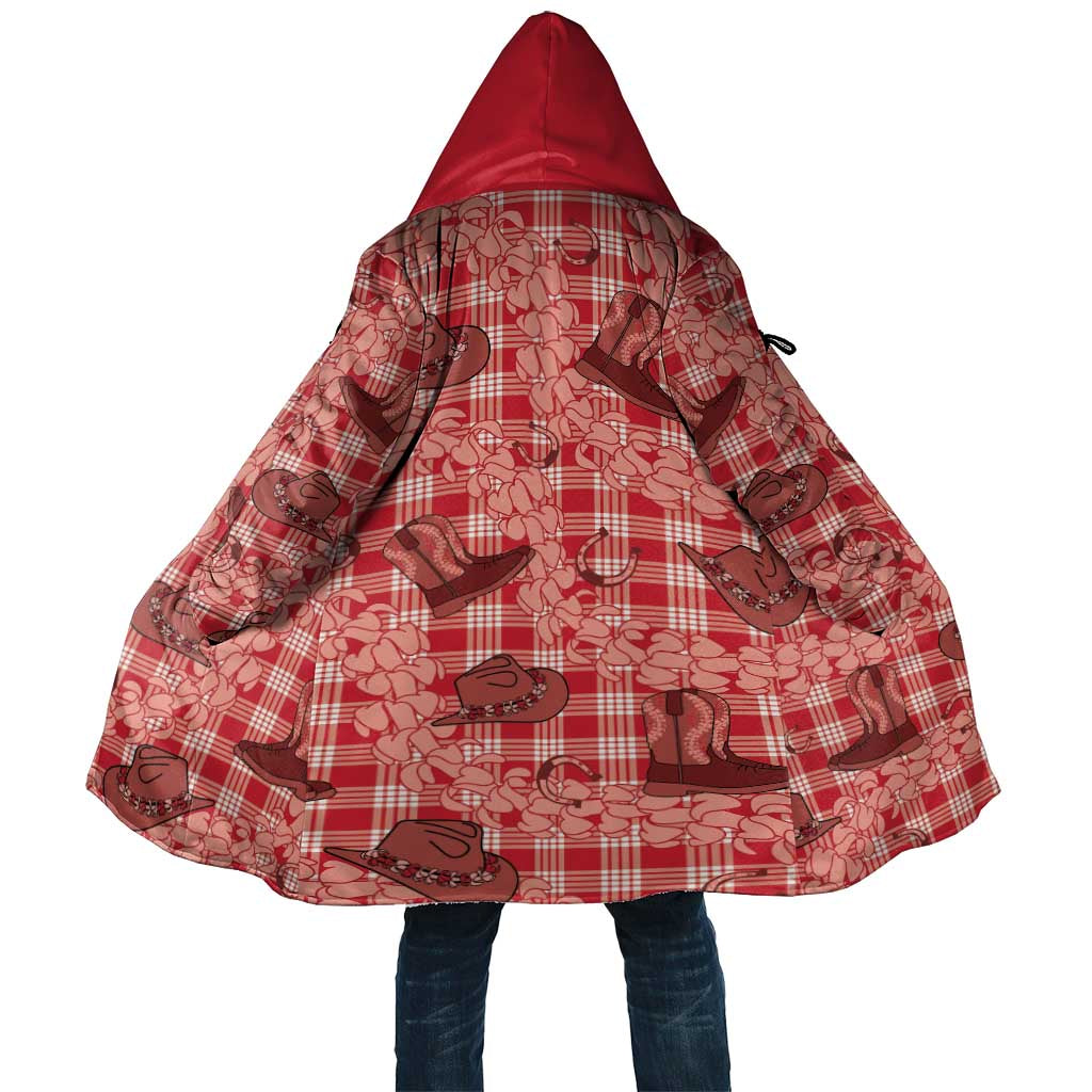 Red Palaka Hawaii Cowboy Cloak Puakenikeni Lei Paniolo Papale Seamless Vibes LT14 Unisex Red - Polynesian Pride