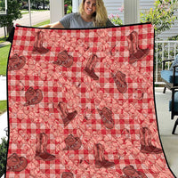 Red Palaka Hawaii Cowboy Quilt Puakenikeni Lei Paniolo Papale Seamless Vibes LT14 Red - Polynesian Pride