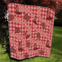 Red Palaka Hawaii Cowboy Quilt Puakenikeni Lei Paniolo Papale Seamless Vibes LT14 - Polynesian Pride