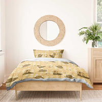 Yellow Palaka Hawaii Cowboy Bedding Set Puakenikeni Lei Paniolo Papale Seamless Vibes LT14 - Polynesian Pride