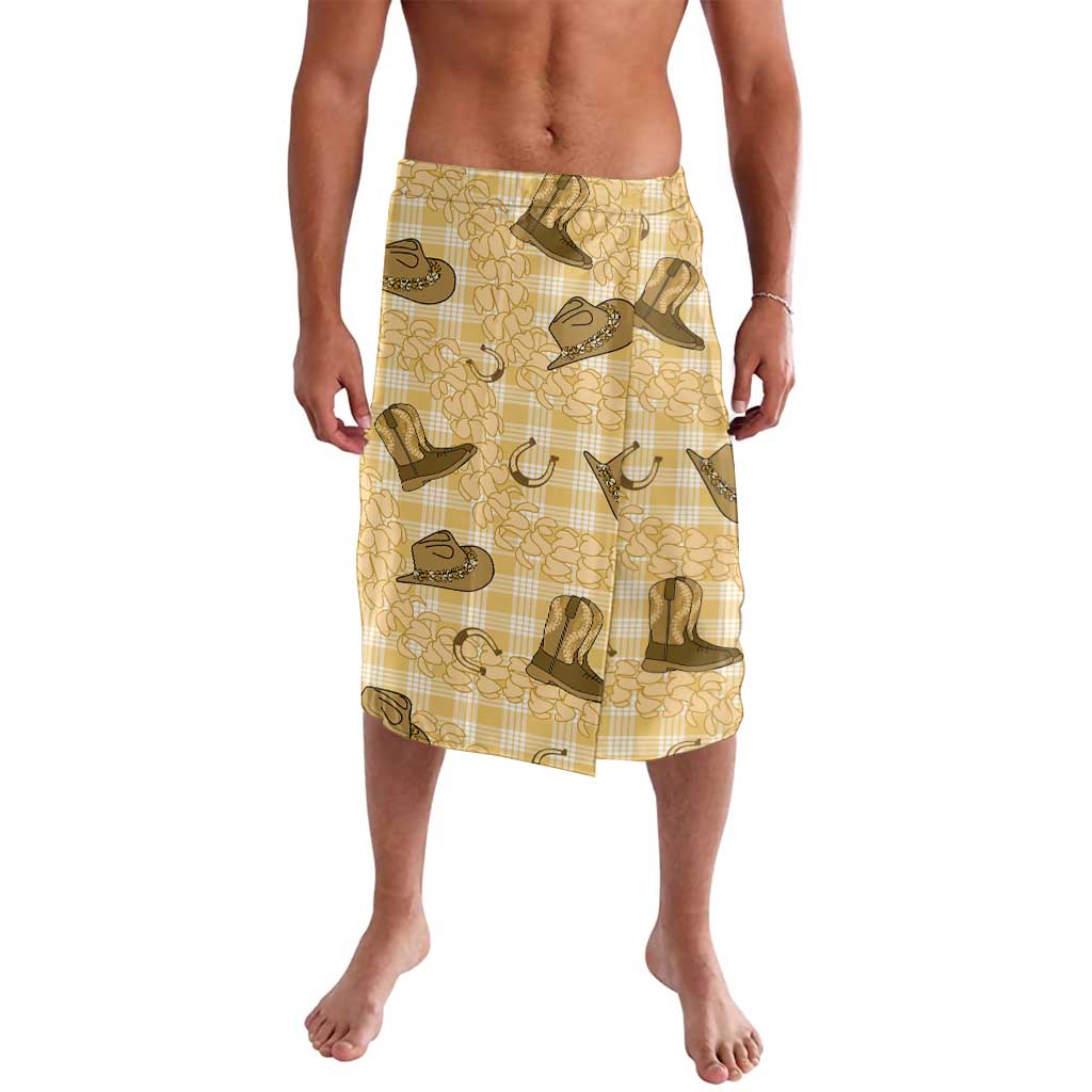 Yellow Palaka Hawaii Cowboy Lavalava Puakenikeni Lei Paniolo Papale Seamless Vibes LT14 Yellow - Polynesian Pride
