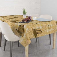 Yellow Palaka Hawaii Cowboy Tablecloth Puakenikeni Lei Paniolo Papale Seamless Vibes LT14 - Polynesian Pride