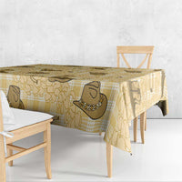 Yellow Palaka Hawaii Cowboy Tablecloth Puakenikeni Lei Paniolo Papale Seamless Vibes LT14 - Polynesian Pride