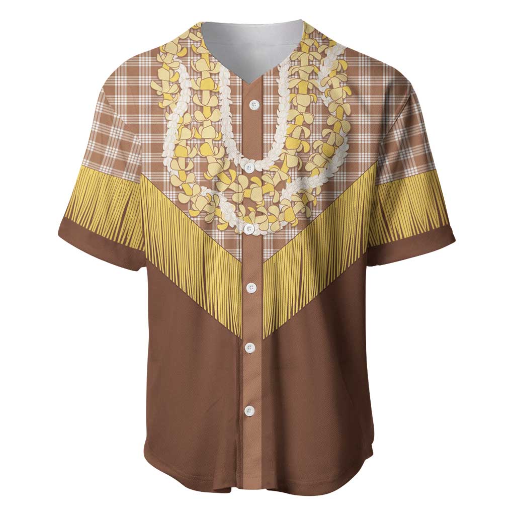Aloha Hawaii Cowboy Custome Baseball Jersey Puakenikeni Lei Palaka Tassel Style LT14 Brown - Polynesian Pride