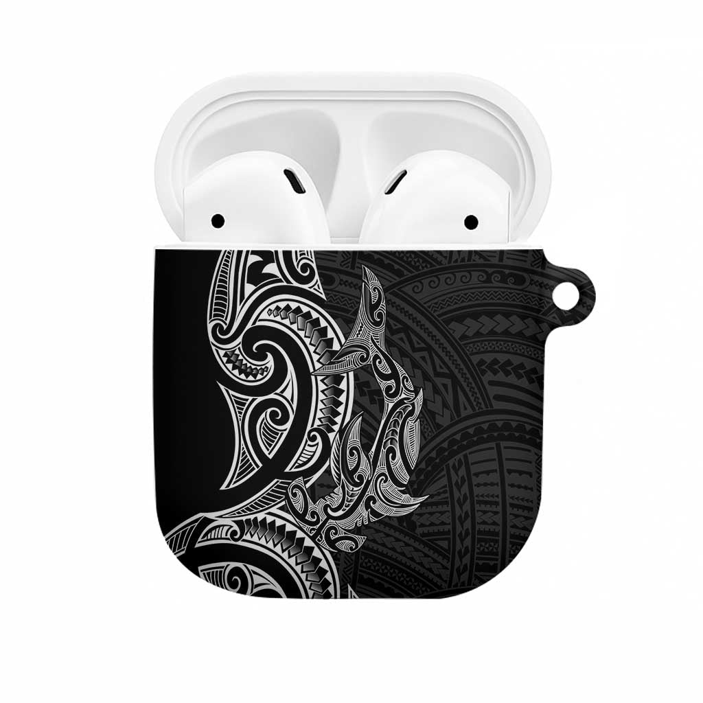 New Zealand Hammerhead Shark AirPods Case Maori Haehae Mangopare Black LT14 Black - Polynesian Pride