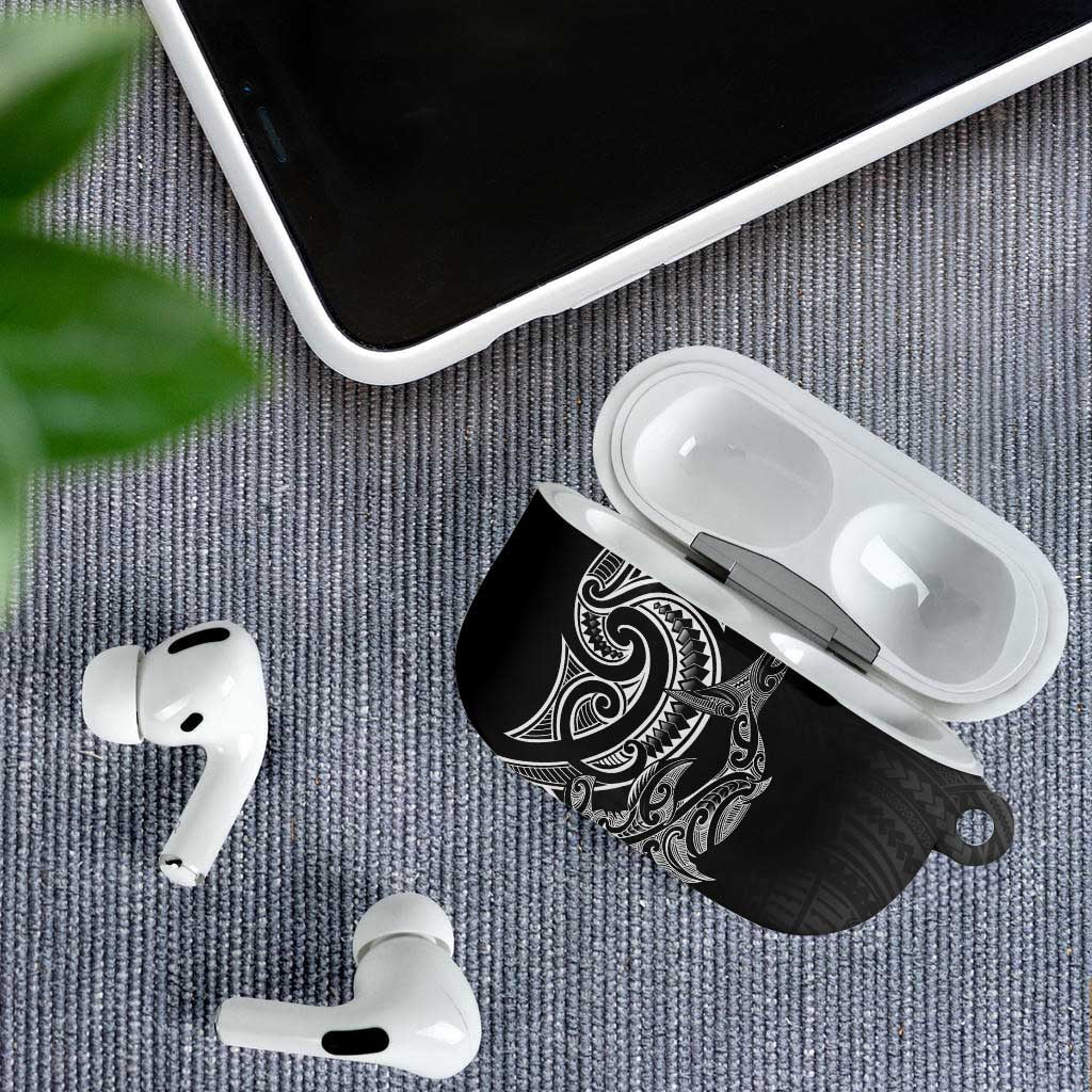 New Zealand Hammerhead Shark AirPods Case Maori Haehae Mangopare Black LT14 - Polynesian Pride