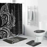 New Zealand Hammerhead Shark Bathroom Set Maori Haehae Mangopare Black LT14 Bathroom Set (4 pcs) Black - Polynesian Pride
