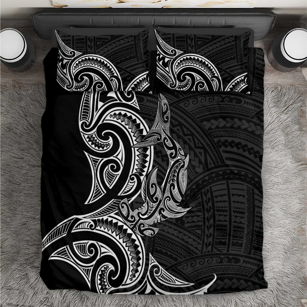 New Zealand Hammerhead Shark Bedding Set Maori Haehae Mangopare Black LT14 Black - Polynesian Pride