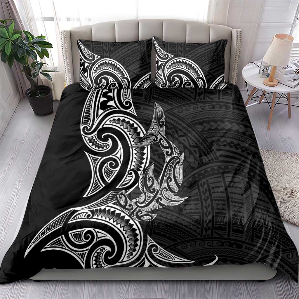 New Zealand Hammerhead Shark Bedding Set Maori Haehae Mangopare Black LT14 - Polynesian Pride