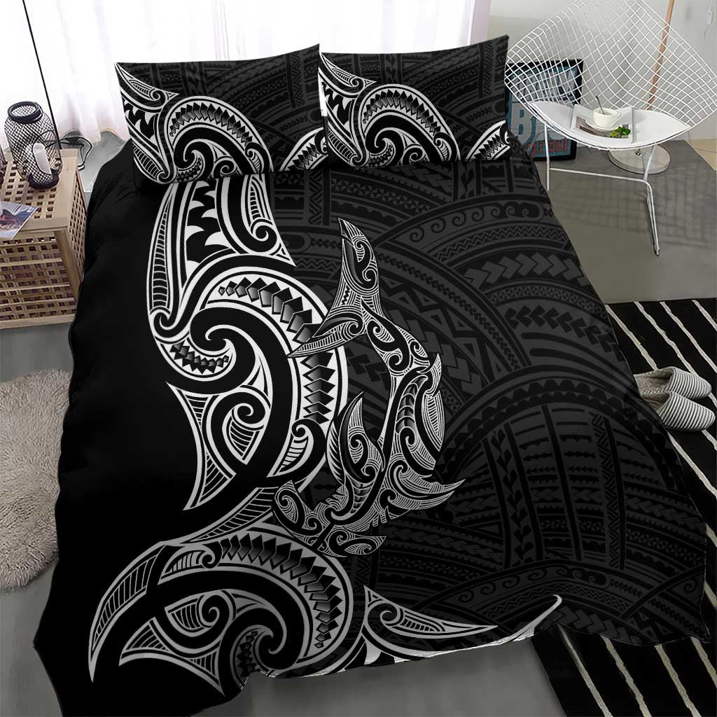New Zealand Hammerhead Shark Bedding Set Maori Haehae Mangopare Black LT14 - Polynesian Pride