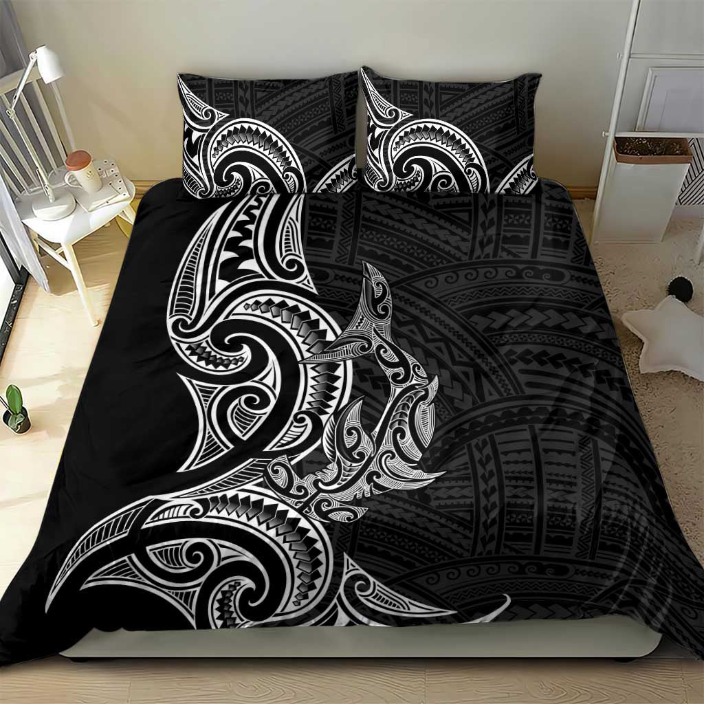 New Zealand Hammerhead Shark Bedding Set Maori Haehae Mangopare Black LT14 - Polynesian Pride