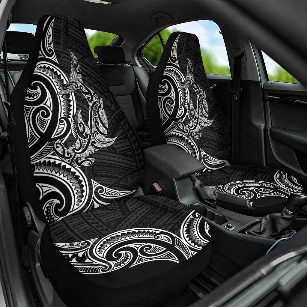 New Zealand Hammerhead Shark Car Seat Cover Maori Haehae Mangopare Black LT14 One Size Black - Polynesian Pride
