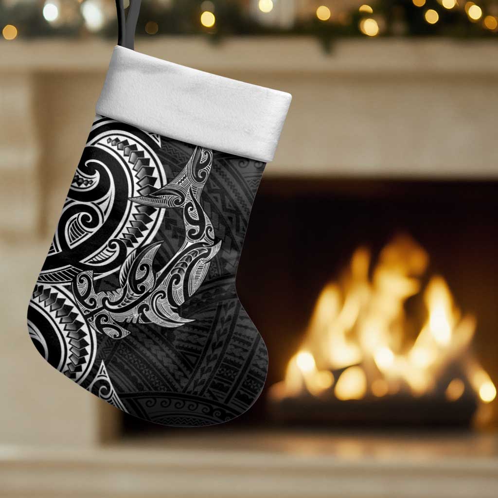 New Zealand Hammerhead Shark Christmas Stocking Maori Haehae Mangopare Black LT14 Set of 2 Black - Polynesian Pride