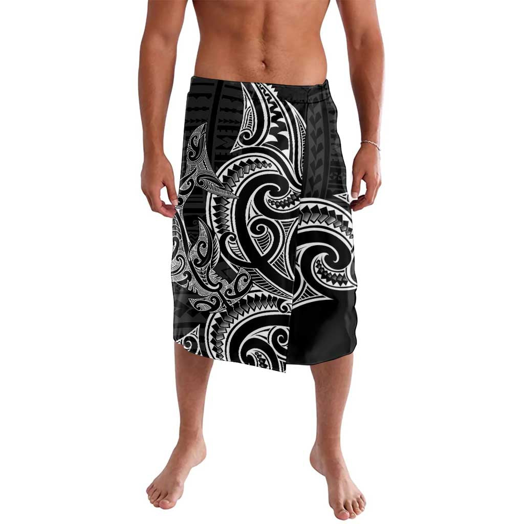 New Zealand Hammerhead Shark Lavalava Maori Haehae Mangopare Black LT14 Black - Polynesian Pride
