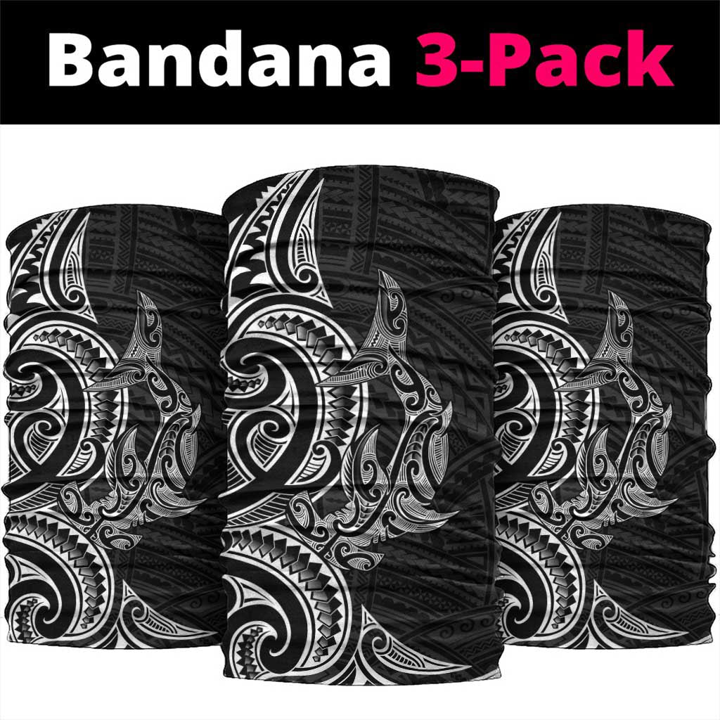 New Zealand Hammerhead Shark Neck Gaiter Maori Haehae Mangopare Black LT14 package One Size: 25*50cm Black - Polynesian Pride