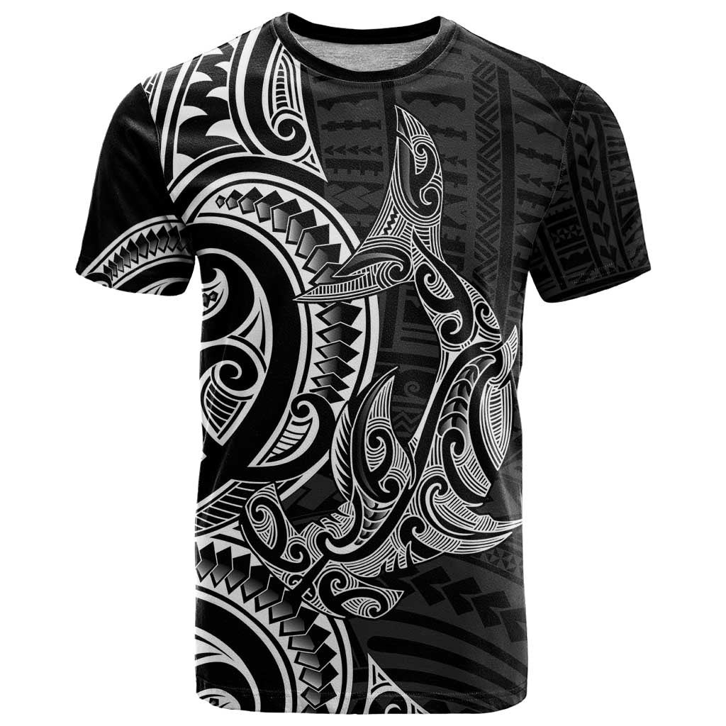 New Zealand Hammerhead Shark T Shirt Maori Haehae Mangopare Black LT14 Black - Polynesian Pride