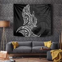 New Zealand Hammerhead Shark Tapestry Maori Haehae Mangopare Black LT14 Black - Polynesian Pride
