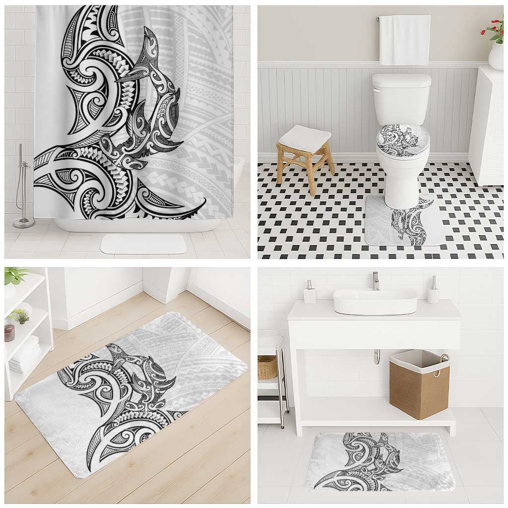 New Zealand Hammerhead Shark Bathroom Set Maori Haehae Mangopare White LT14 - Polynesian Pride