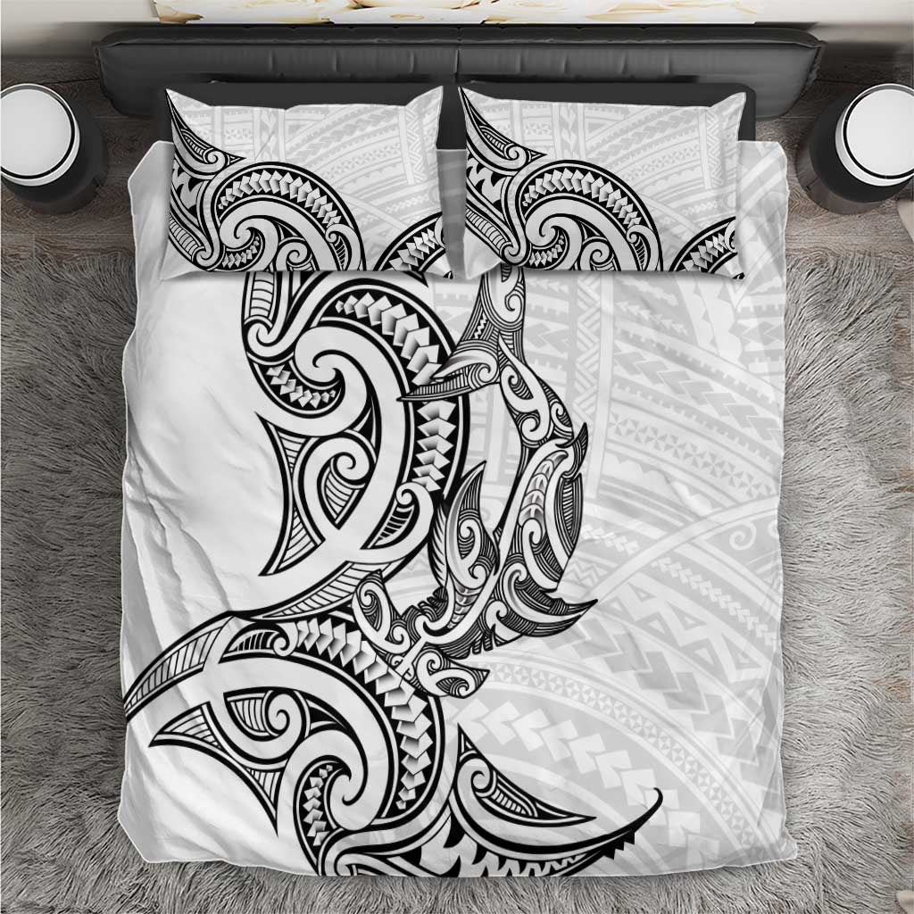 New Zealand Hammerhead Shark Bedding Set Maori Haehae Mangopare White LT14 White - Polynesian Pride