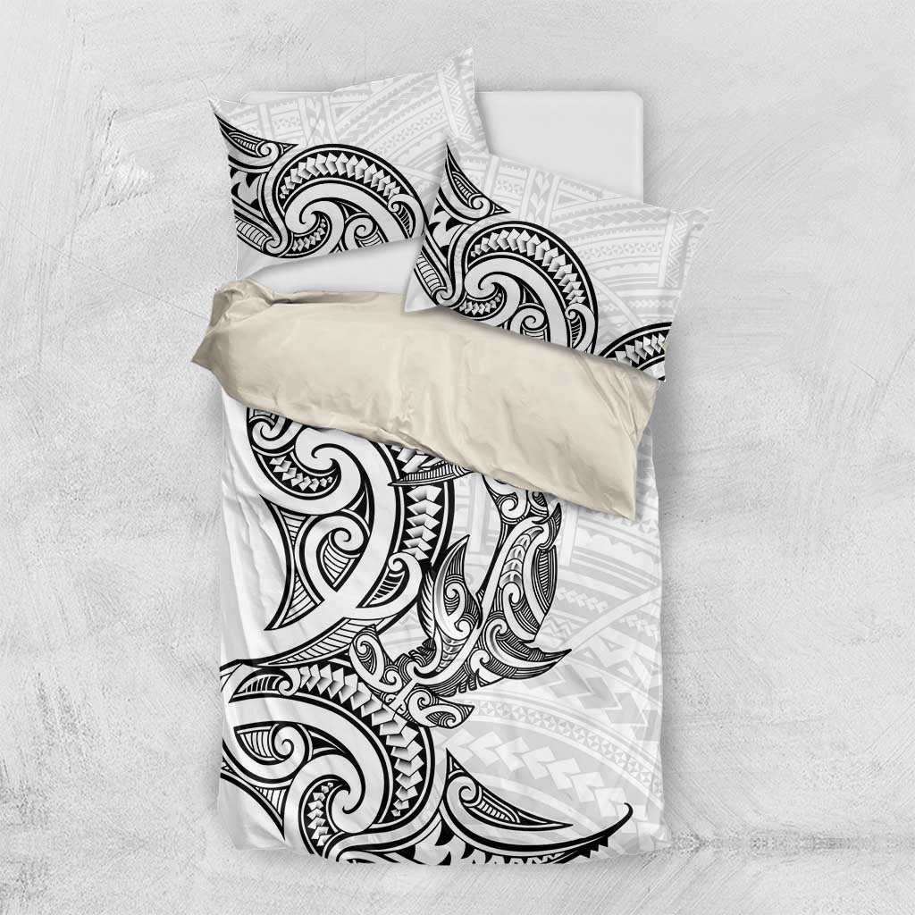 New Zealand Hammerhead Shark Bedding Set Maori Haehae Mangopare White LT14 US Twin 172cm x 218cm White - Polynesian Pride