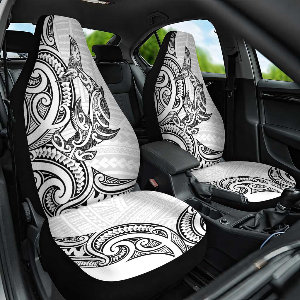 New Zealand Hammerhead Shark Car Seat Cover Maori Haehae Mangopare White LT14 One Size White - Polynesian Pride
