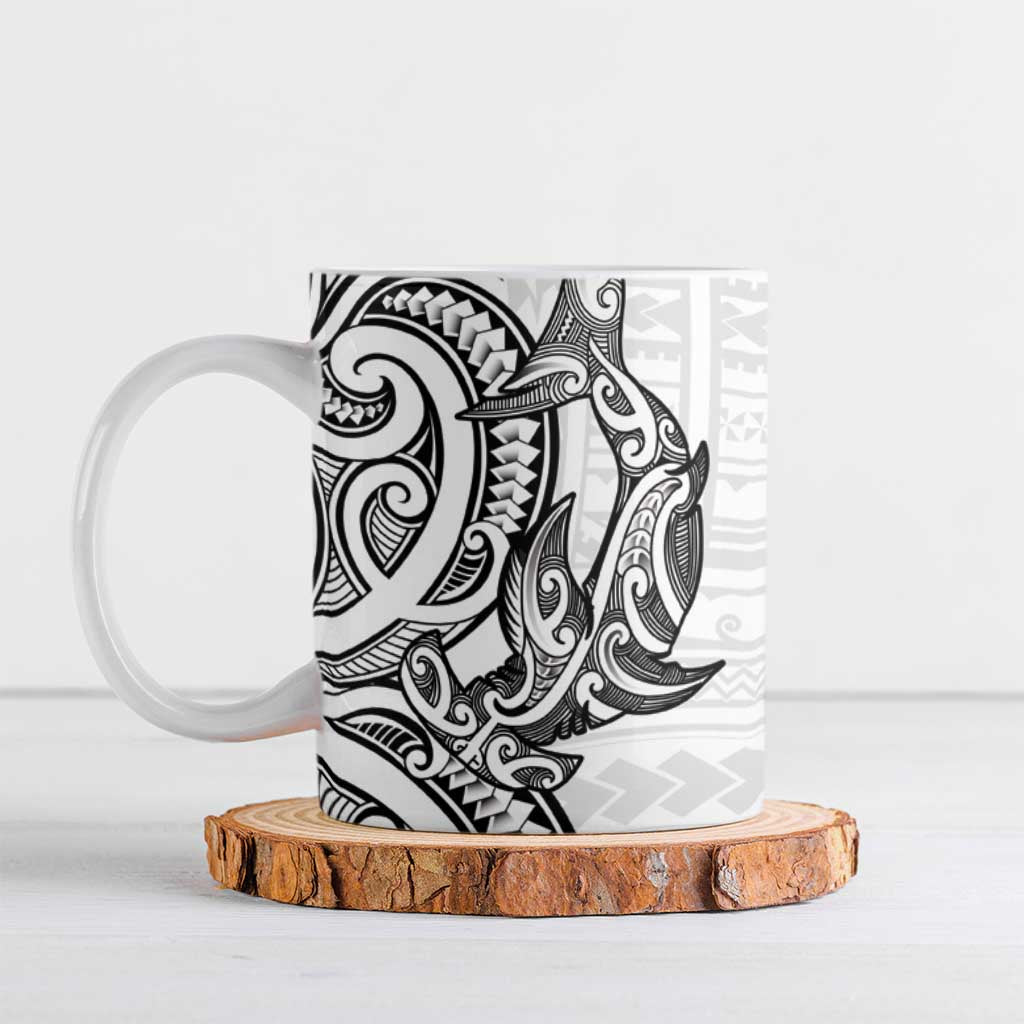 New Zealand Hammerhead Shark Ceramic Mug Maori Haehae Mangopare White LT14 White - Polynesian Pride