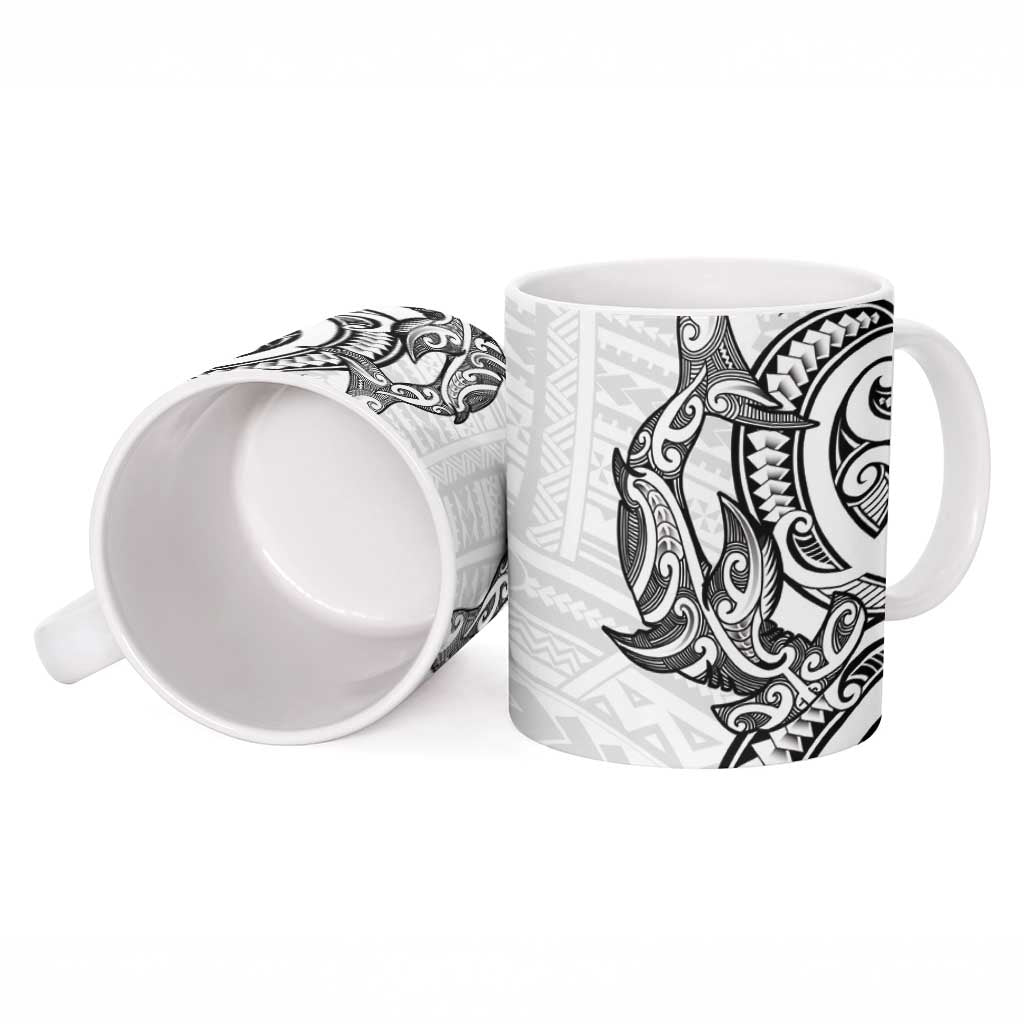 New Zealand Hammerhead Shark Ceramic Mug Maori Haehae Mangopare White LT14 - Polynesian Pride