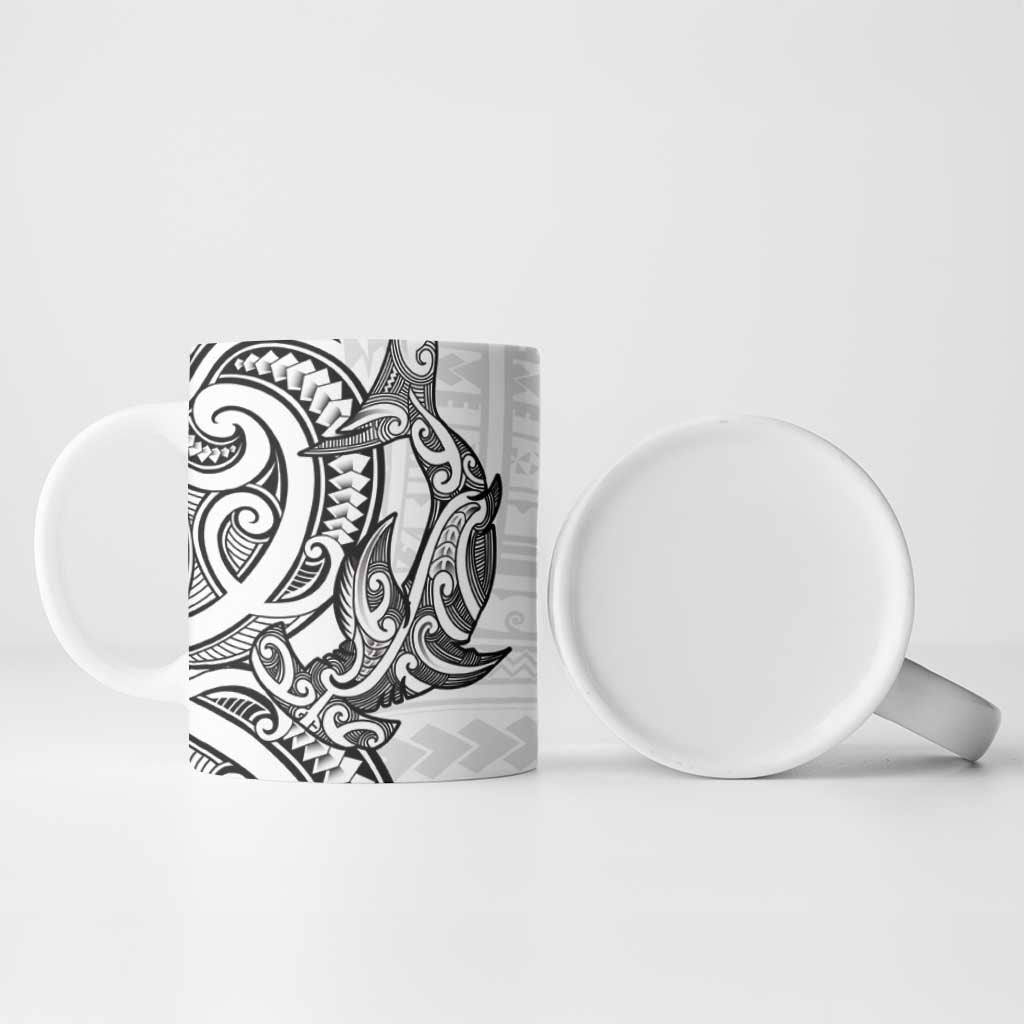 New Zealand Hammerhead Shark Ceramic Mug Maori Haehae Mangopare White LT14 - Polynesian Pride