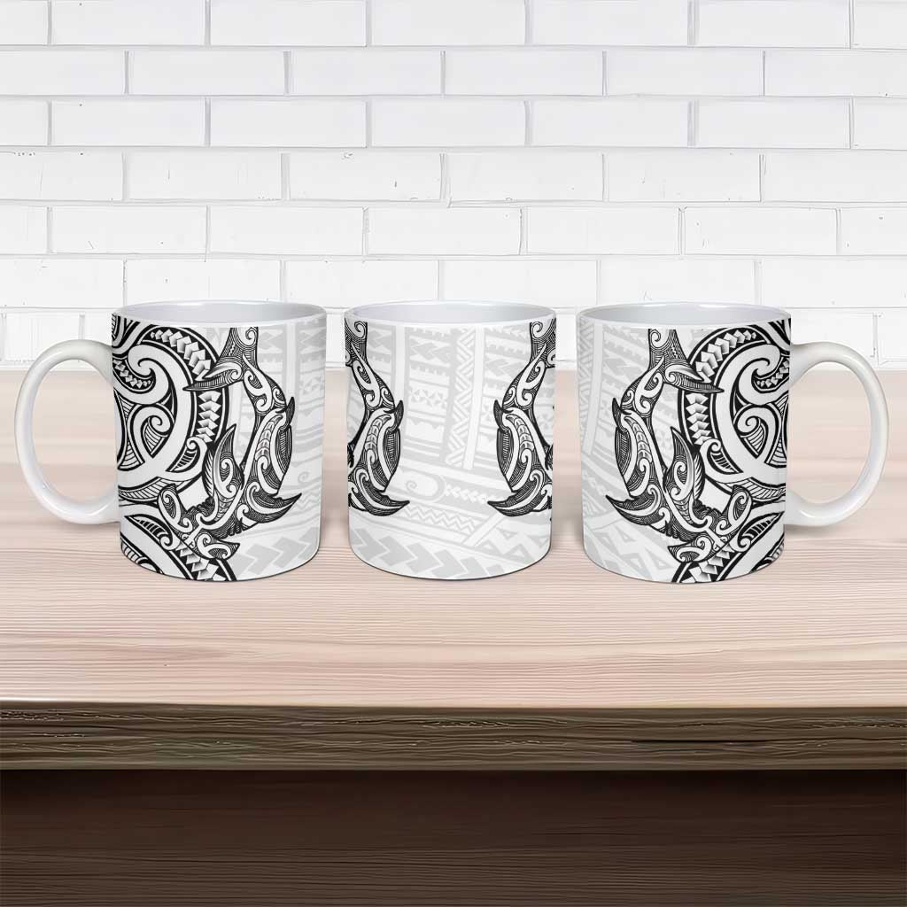 New Zealand Hammerhead Shark Ceramic Mug Maori Haehae Mangopare White LT14 - Polynesian Pride