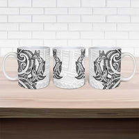New Zealand Hammerhead Shark Ceramic Mug Maori Haehae Mangopare White LT14 - Polynesian Pride