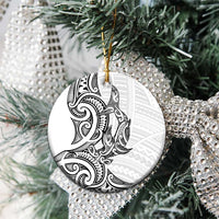 New Zealand Hammerhead Shark Ceramic Ornament Maori Haehae Mangopare White LT14 - Polynesian Pride