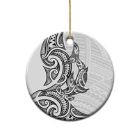 New Zealand Hammerhead Shark Ceramic Ornament Maori Haehae Mangopare White LT14 - Polynesian Pride