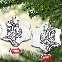 New Zealand Hammerhead Shark Ceramic Ornament Maori Haehae Mangopare White LT14 Snow Flake White - Polynesian Pride