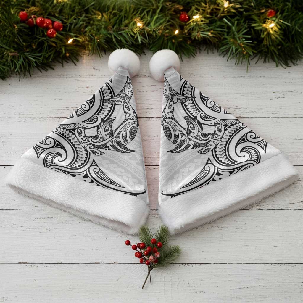 New Zealand Hammerhead Shark Christmas Santa Hat Maori Haehae Mangopare White LT14 - Polynesian Pride