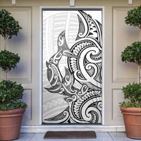 New Zealand Hammerhead Shark Door Cover Maori Haehae Mangopare White LT14 White - Polynesian Pride