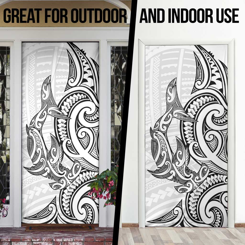 New Zealand Hammerhead Shark Door Cover Maori Haehae Mangopare White LT14 - Polynesian Pride