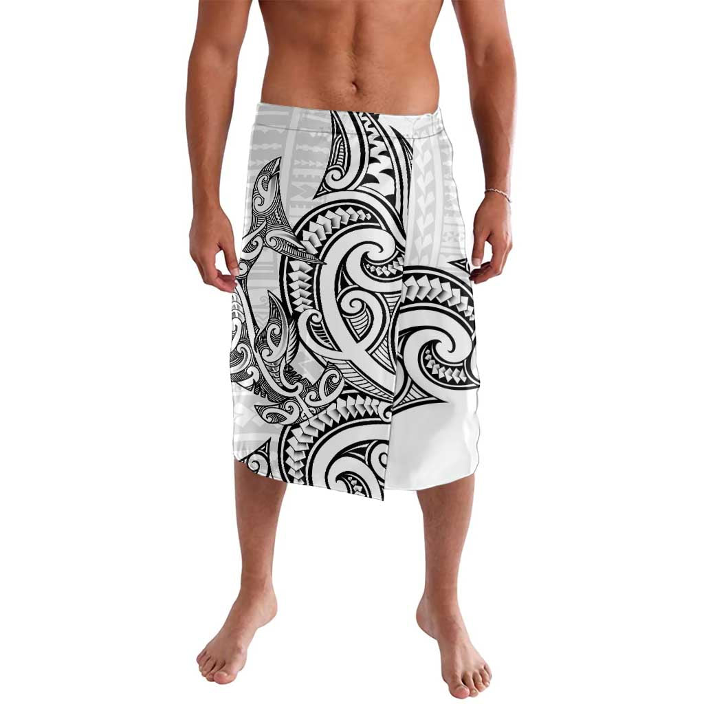 New Zealand Hammerhead Shark Lavalava Maori Haehae Mangopare White LT14 White - Polynesian Pride