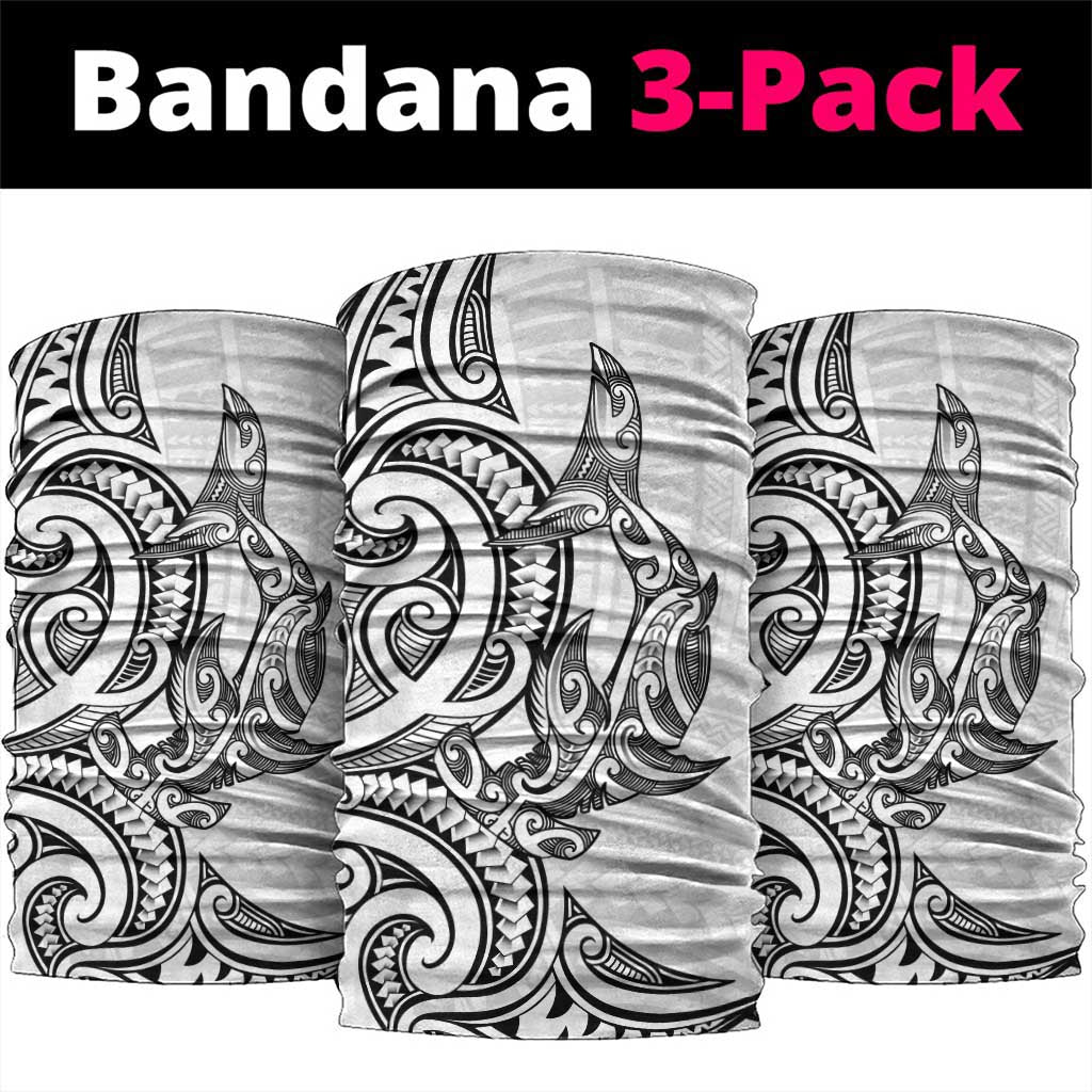 New Zealand Hammerhead Shark Neck Gaiter Maori Haehae Mangopare White LT14 package One Size: 25*50cm White - Polynesian Pride