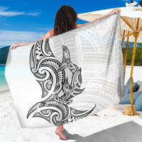 New Zealand Hammerhead Shark Sarong Maori Haehae Mangopare White LT14 One Size 44 x 66 inches White - Polynesian Pride