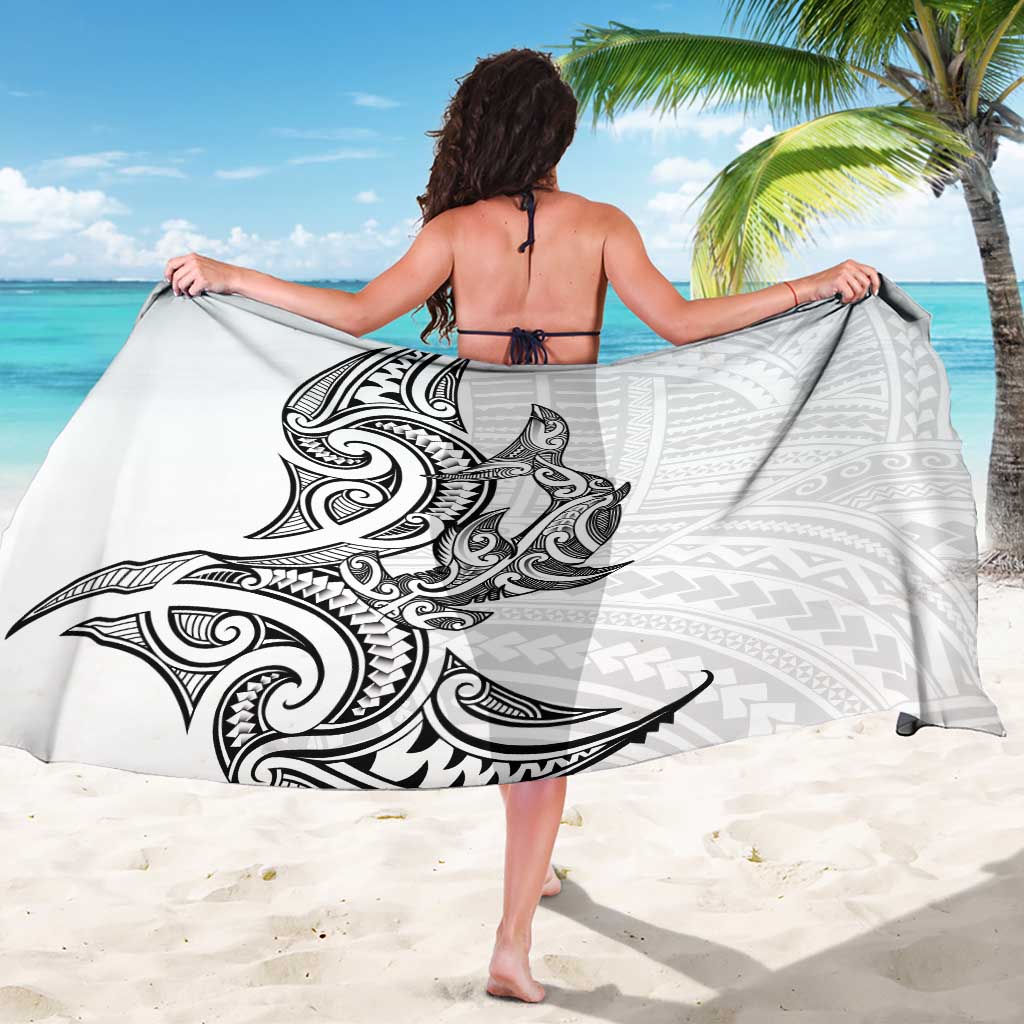 New Zealand Hammerhead Shark Sarong Maori Haehae Mangopare White LT14 - Polynesian Pride