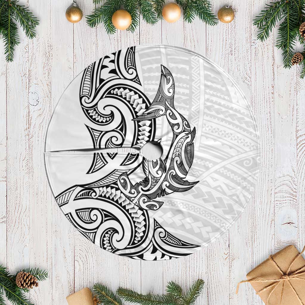 New Zealand Hammerhead Shark Tree Skirt Maori Haehae Mangopare White LT14 Casual White - Polynesian Pride
