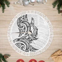 New Zealand Hammerhead Shark Tree Skirt Maori Haehae Mangopare White LT14 Fringed White - Polynesian Pride