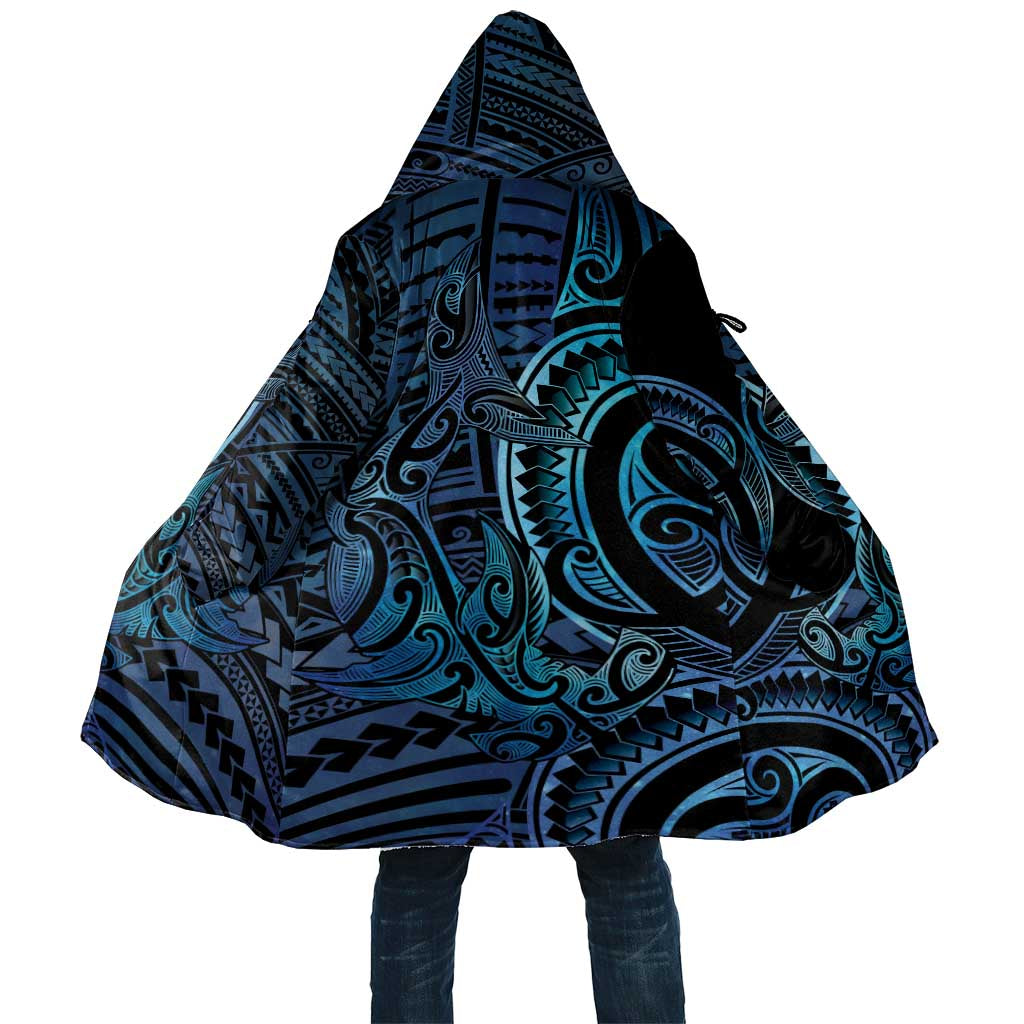 New Zealand Hammerhead Shark Cloak Maori Haehae Mangopare Galaxy LT14 Unisex Blue - Polynesian Pride